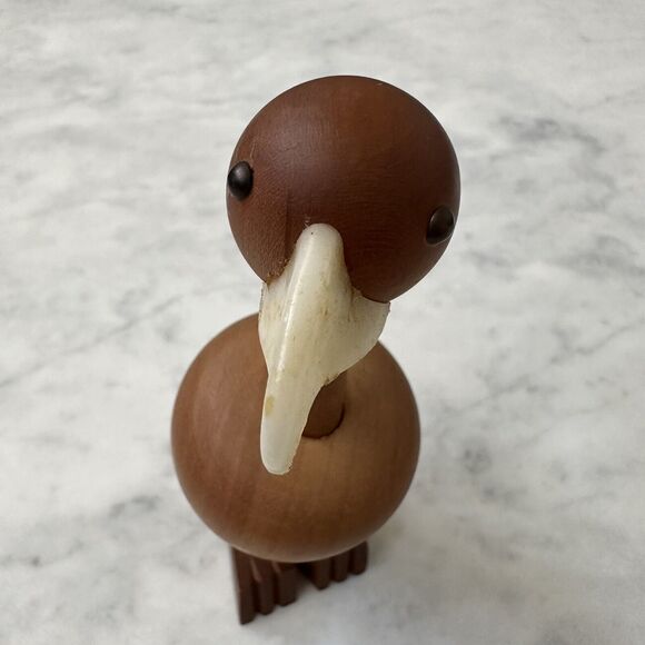 Senshukai Royal Pet Condor Bird Wooden Figurine w/ Card Japan Mid-Century 60-70s - Picture 6 of 14